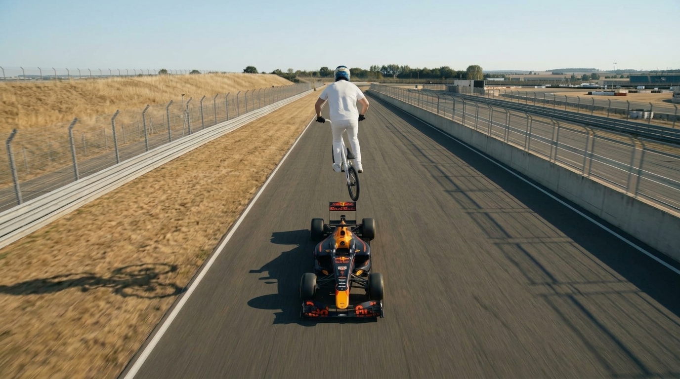 Frame do filme BMX vs F1