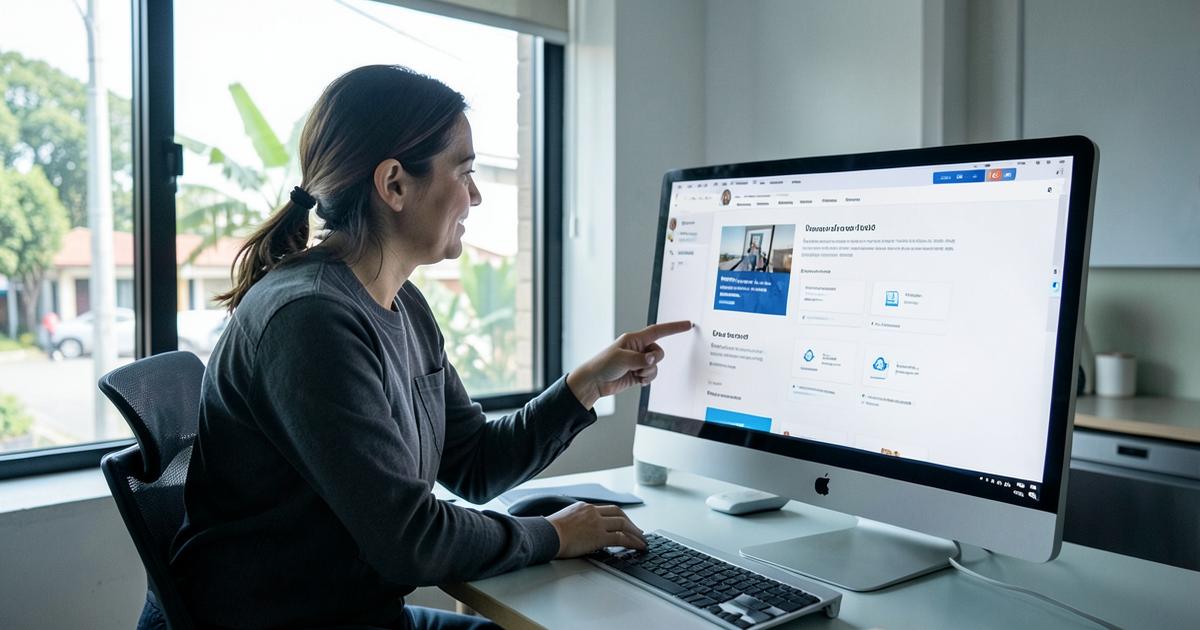 Equipe revisando o layout de um site em um monitor grande no escritório