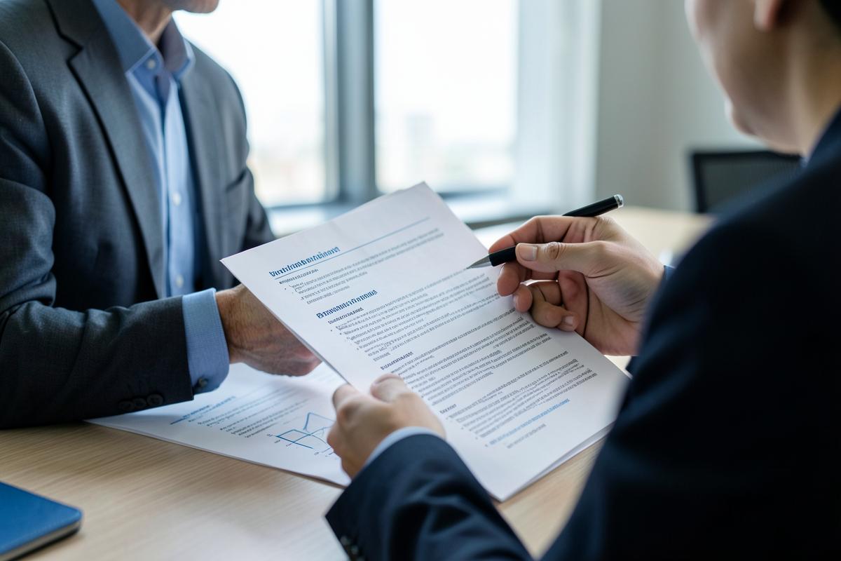 Consultor apresentando uma proposta de projeto ao cliente
