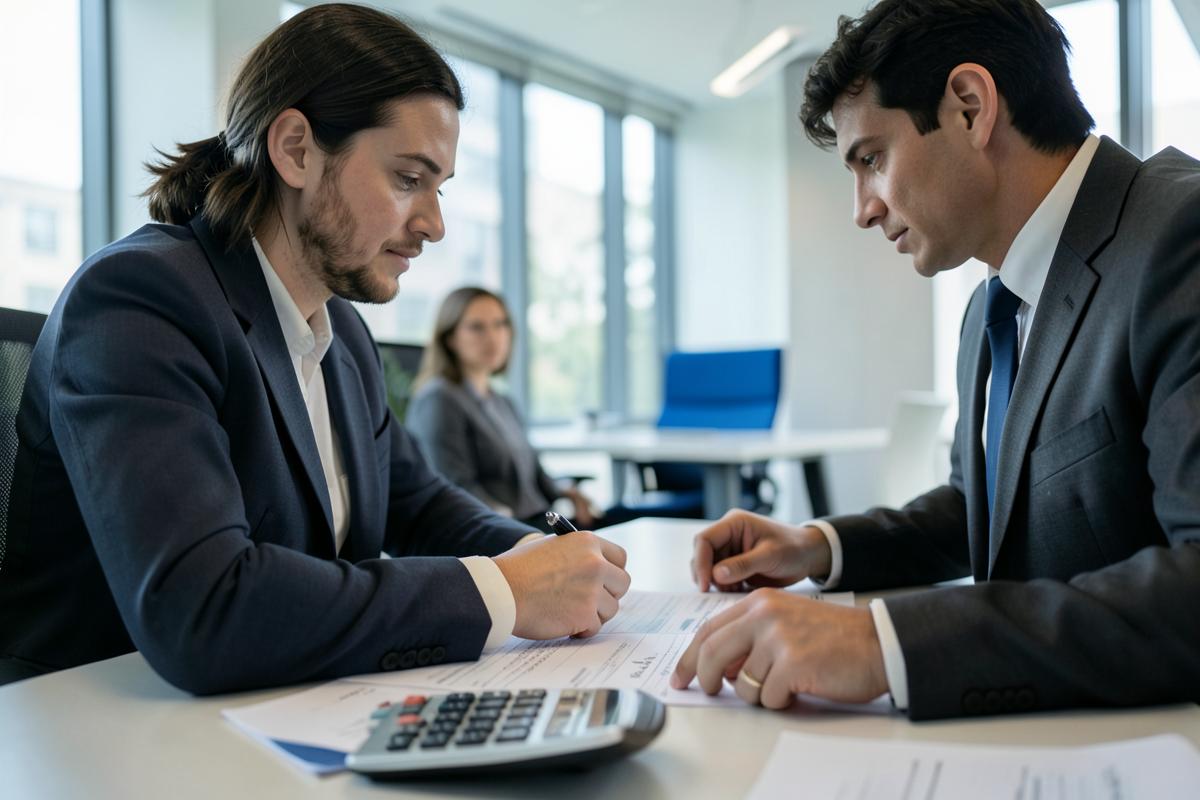 Gestor revisando margens e custos em uma planilha no computador