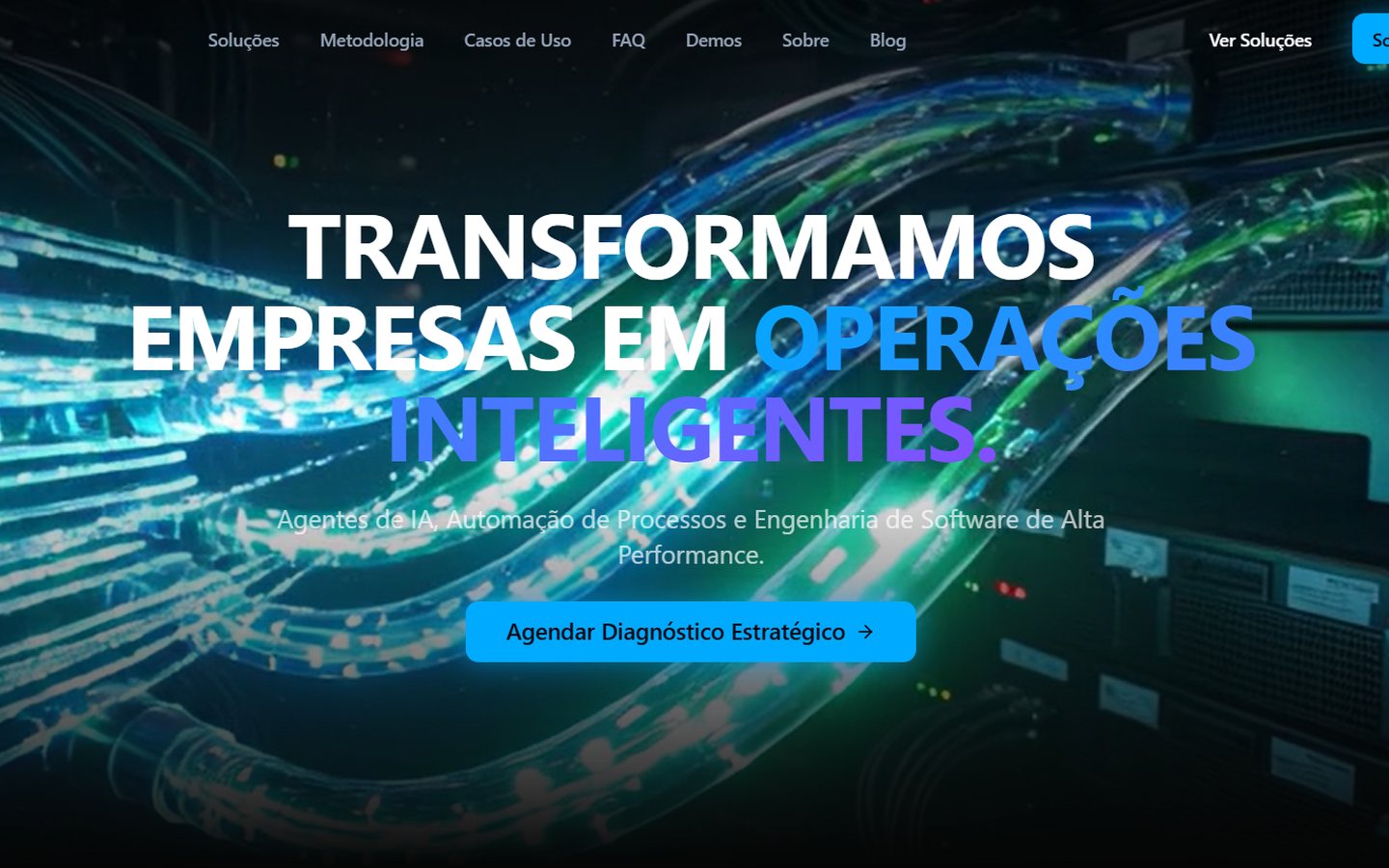 Página inicial da KAIA com o título Transformamos empresas em operações inteligentes.